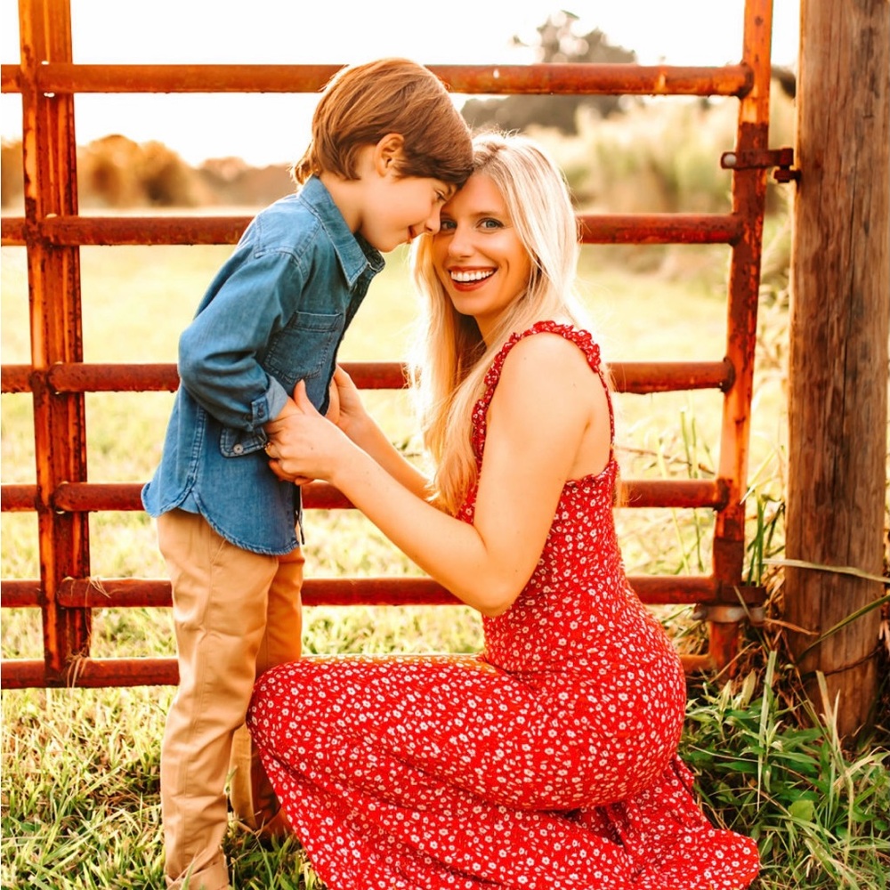 Red Floral Sleeveless Dress